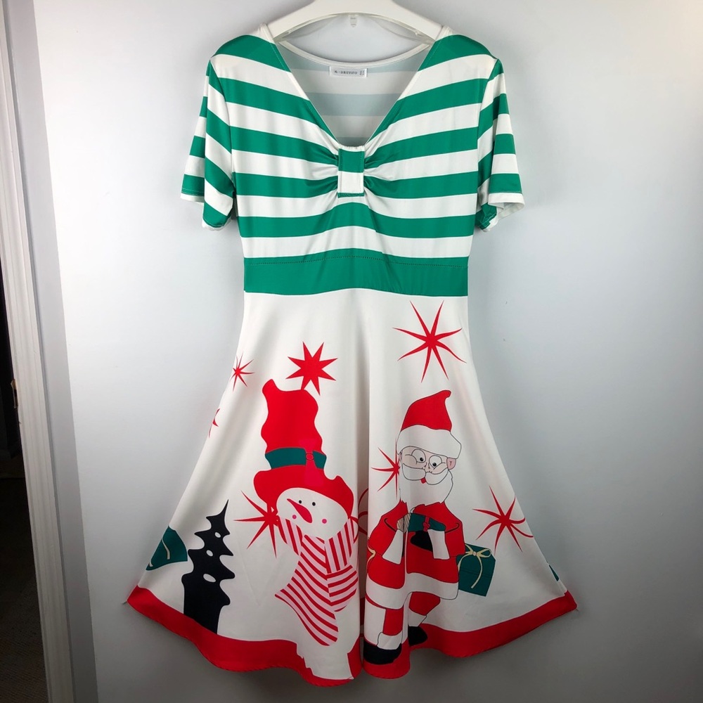 Dressfo Christmas Holiday Dress Santa Snowman